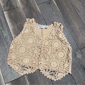 Up 2 U Knit Crop Button Down Vest